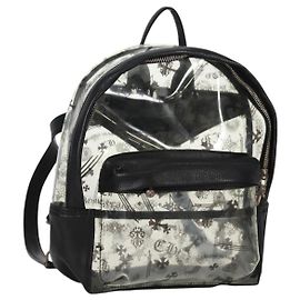 Mochila PVC BACK TO SCHOOL Chrome Hearts em couro vinílico preto Auth 134876SAM