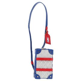 LOUIS VUITTON Borsa per telefono Soft Trunk LV X NBA Bianca M80101 LV Auth 138078SAM