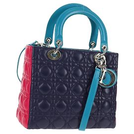 Borsa a mano in pelle Canage Christian Dior 2 in 1 Multicolore Argento Auth 140132SAM