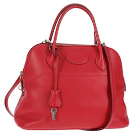 Hermès HERMES Bolide 31 Borsa a Mano Pelle Taurillon Rossa Argento Auth 142568SM