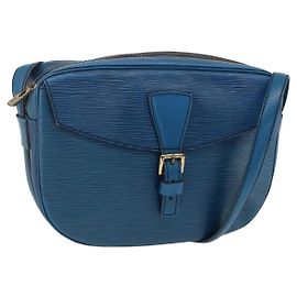 LOUIS VUITTON Borsa a Spalla Epi Jeune Fille MM Blu Toledo M52155 LV Auth AMZ361