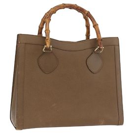 Gucci Bamboo Handtasche aus braunem Leder mit Gold 002 8260 Auth ep13953