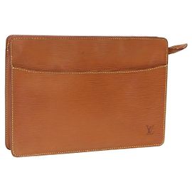 LOUIS VUITTON Epi Pochette Uomo Borsa Clutch Marrone Zipangu M52528 Auth th6652