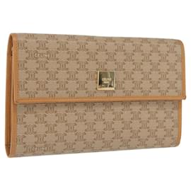 Cartera larga de lona Macadam CELINE PVC beige dorado Auth 164073V - Céline
