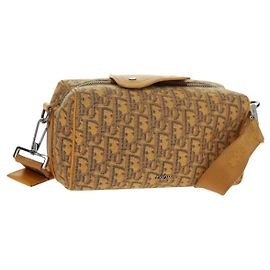Christian Dior Trotter Canvas Saddle Oblique Dior Lanco Bag Yellow Auth 165473SAM