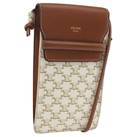 Borsa a Spalla CELINE Triomphe PVC Beige Auth ka1704V - Céline