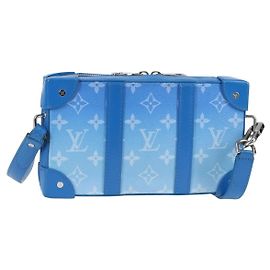 LOUIS VUITTON Monogram Clouds Soft Trunk Wallet Borsa Blu M45432 LV Auth 128464SAM