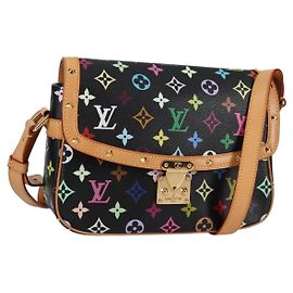 LOUIS VUITTON Borsa a Spalla Sologne Monogramma Multicolore Nera M92639 Auth 138075SAV
