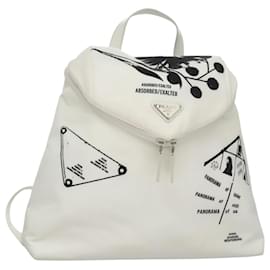 PRADA Rucksack aus weißem Nylon mit Silber authentisch 105813SAV - Prada