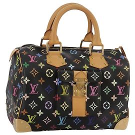 LOUIS VUITTON Borsa a Mano Speedy 30 Monogram Multicolore Nera M92642 Auth 107987SAM