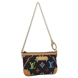 LOUIS VUITTON Pochette Mira PM Multicolore Nera M60099 Auth LV 112528SAV