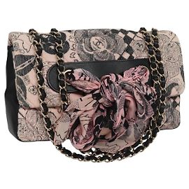 Borsa a spalla CHANEL in corduroy rosa con catena V Stitch, oro, CC Auth 115032SM