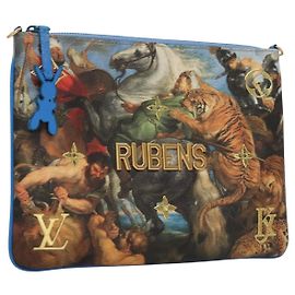 LOUIS VUITTON Pochette Plat Celty Koons Rubens M64617 LV Auth 115961SAM