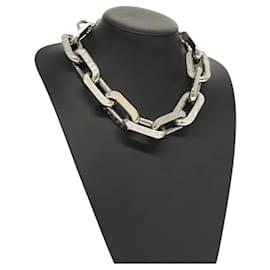 COLLANA LOUIS VUITTON LV Edge GM in metallo tono argento MP3000 Auth 116084SAM