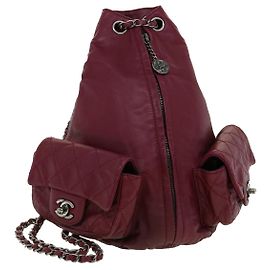 CHANEL Zaino Matelassé in Pelle di Agnello Bordeaux CC Auth 30736SAV
