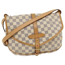 LOUIS VUITTON Borsa a Spalla Saumur 30 in Tela Damier Azur N48202 LV Auth 31179SAV