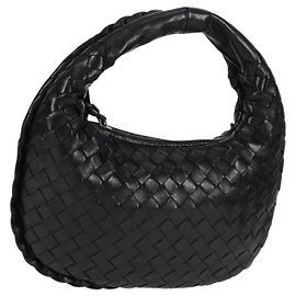 Bottega Veneta MINI HOBO HANDTASCHE AUS LEDER INTRECCIATO SCHWARZ GOLD AUTH am8217M