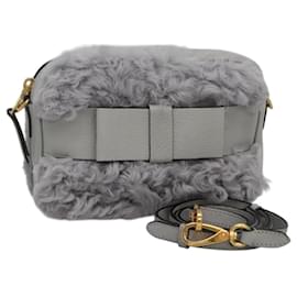 Borsa a Spalla Miu Miu in Pelle Grigia Auth BD1196V