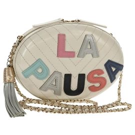 CHANEL Borsa a Spalla in Pelle V stitch con Catena Bianco Oro CC Auth 146360SM