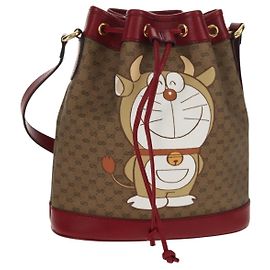 Borsa di collaborazione GUCCI Micro GG Supreme Doraemon in PVC beige 655597 Auth 152451SM