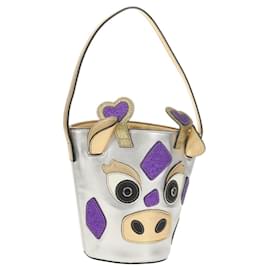 Borsa a mano in pelle GUCCI Argento Auth 153926SAM