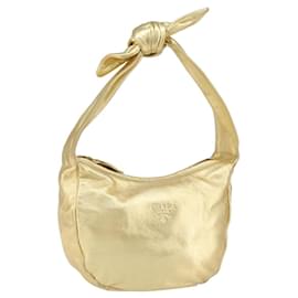 Borsa a Spalla in Pelle PRADA Oro Auth 156454SAV