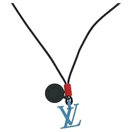 COLLANA CHARMS ON THE GO LOUIS VUITTON Smalto Blu Marino M63648 Auth 143681M