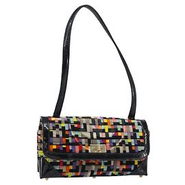 CHANEL 2.55 Schultertasche Velours Mehrfarbig Gold CC Auth 159014SAV