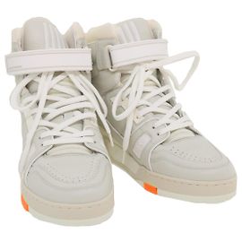 Sneakers Trainer LOUIS VUITTON in pelle Alte Bianche 1A5A0D LV Auth ak173SM