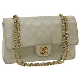 CHANEL Classico Matelassé 25 Borsa a Spalla con Catena Doppia in Pelle di Agnello Auth 29961V