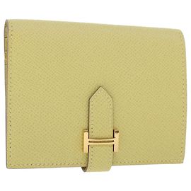 Hermès Portafoglio compatto HERMES Bearn Epsom Giallo Auth 45049SM