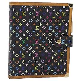 LOUIS VUITTON Cubierta de Planificador Diario Multicolor GM Negra R20893 LV Auth 89931SAV