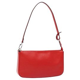 LOUIS VUITTON Pochette Accesorios Epi Roja M52947 LV Auth 141595V