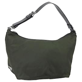 Borsa a Spalla PRADA in Nylon Khaki Argento Autentica am10730