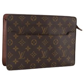 LOUIS VUITTON Pochette Uomo Monogram Borsa a Mano M51795 LV Auth BA11096