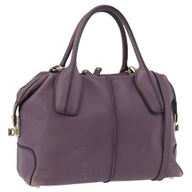 Autre Marque Borsa TOD'S in pelle 2 in 1 viola e oro Auth ka3411