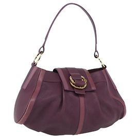 Bulgari Borsa a Spalla BVLGARI Chandra in Pelle Viola Oro Auth 170606A