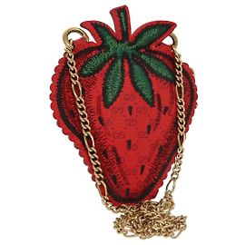 GUCCI Micro GG Supreme Chain Pouch Borsa a Spalla PVC Rossa 576495 Auth 116081SAV