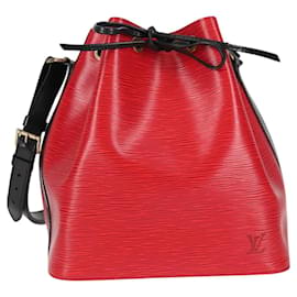 LOUIS VUITTON Borsa a Spalla Petit Noé Epi Bicolore Nero Rosso M44017 Auth 122033V