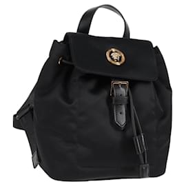 Zaino VERSACE in nylon nero e oro Auth 118729V - Versace