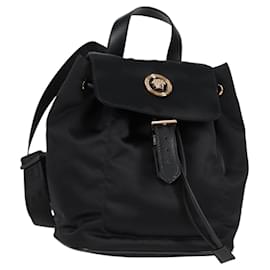 Zaino VERSACE in nylon nero e oro Auth 118733V - Versace