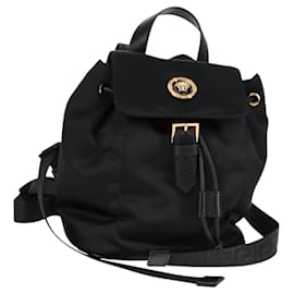 Zaino VERSACE in nylon nero e oro Auth 118730V - Versace