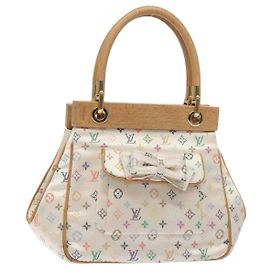 LOUIS VUITTON Borsa Abelia Monogram Multicolore Satin Bianco M92936 LV Auth sw895SAV