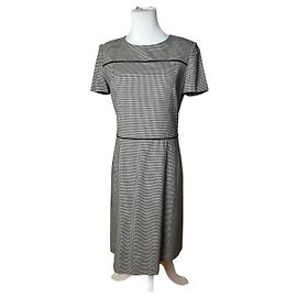 Vintage Courreges Karierter Kleid Schwarz Weiß M