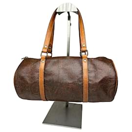 Vintage Etro Paisley Bowlingtasche Orange Braun