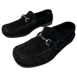 Mocassino in suede Gucci Horsebit vintage nero EU37,5