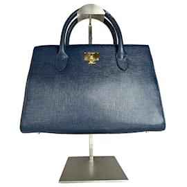 Borsa in pelle vintage Courreges blu