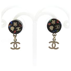 Orecchini Chanel in argento nero e argento