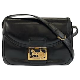 Céline Borsa a spalla in pelle nera Celine Carriage Hardware