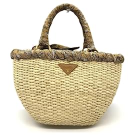 Bolso de rafia con volantes Prada